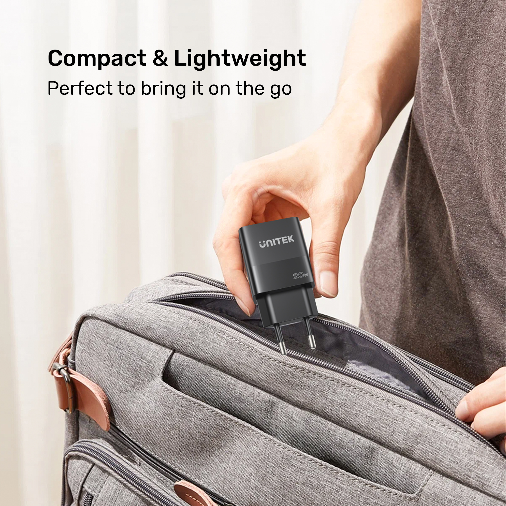 Unitek 20W Hızlı Şarj Adaptörü 1*USB-C 1*USB-A (P1124ABK-EU)