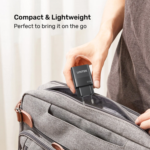Unitek 20W Hızlı Şarj Adaptörü 1*USB-C 1*USB-A (P1124ABK-EU)