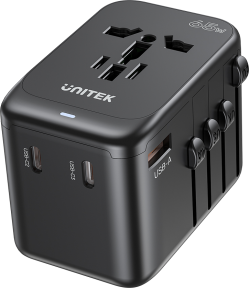 Unitek 65W Universal Travel Adaptör 3xUSB-C+1xUSB-A (P1122ABK)