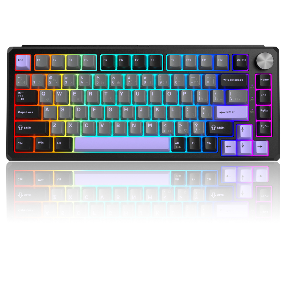 MageGee Captain75 82 Tuş Wireless/Bluetooth/Kablolu Manyetik RGB Hot-Swap Gasket Siyah Gaming Klavye