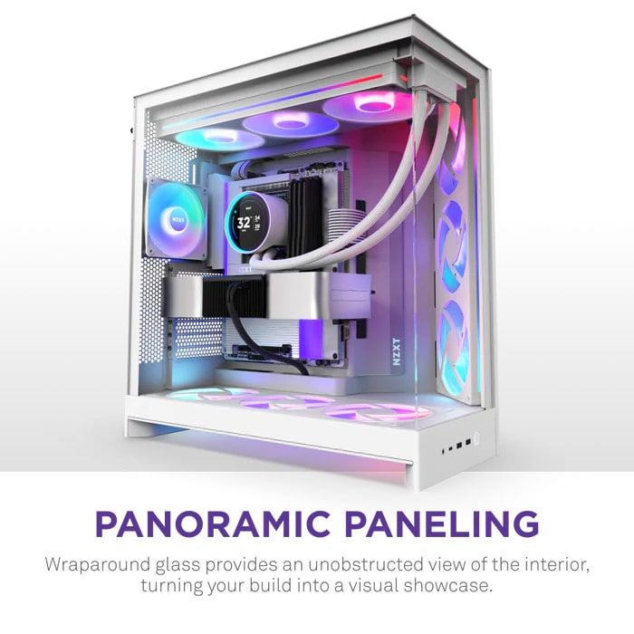 NZXT H Series H9 Flow RGB+ CM-H92FW-P1 Beyaz ATX Mid Tower Gaming (Oyuncu) Kasa