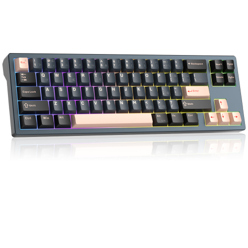 MageGee Captain72 68 Tuş Manyetik RGB Hot-Swap CNC Kablolu Gasket Siyah Gaming Klavye