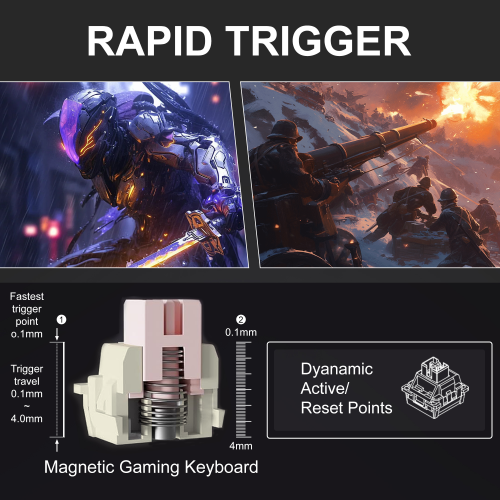 MageGee Captain72 68 Tuş Manyetik RGB Hot-Swap CNC Kablolu Gasket Siyah Gaming Klavye