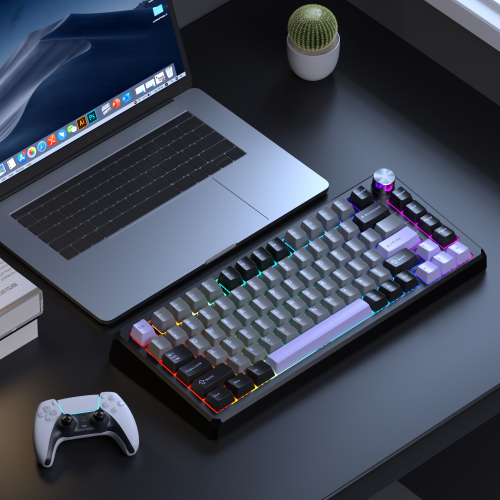 MageGee Captain75 82 Tuş Wireless/Bluetooth/Kablolu Manyetik RGB Hot-Swap Gasket Siyah Gaming Klavye