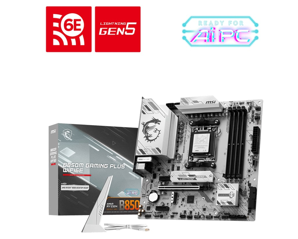 MSI B850M GAMING PLUS WIFI6E DDR5 AMD B850 AM5 Soket DDR5 8200+(OC)MHz mATX Anakart