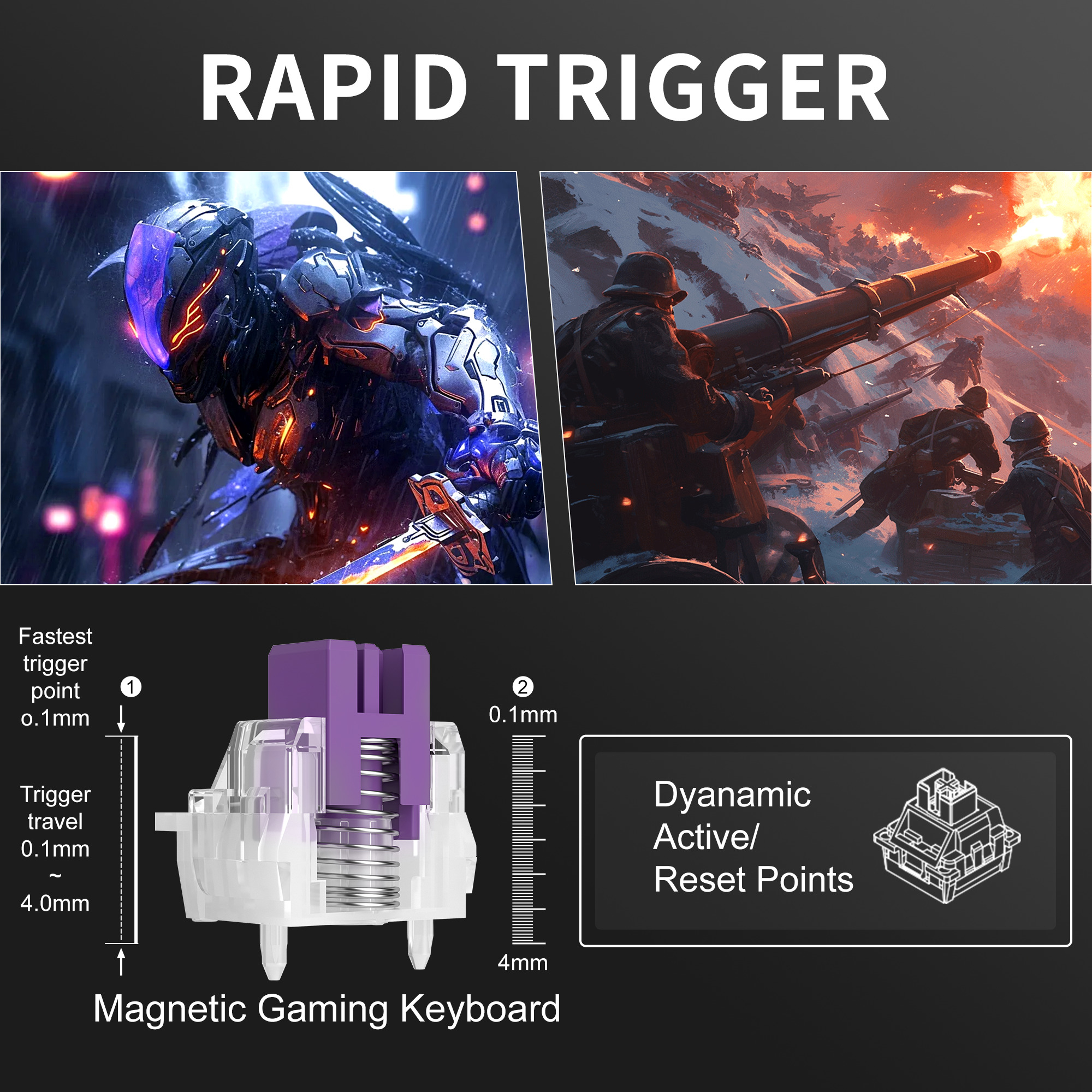 MageGee MK-BOX 68 Tuş RGB Hot-Swap Manyetik Kablolu Siyah Gaming Klavye