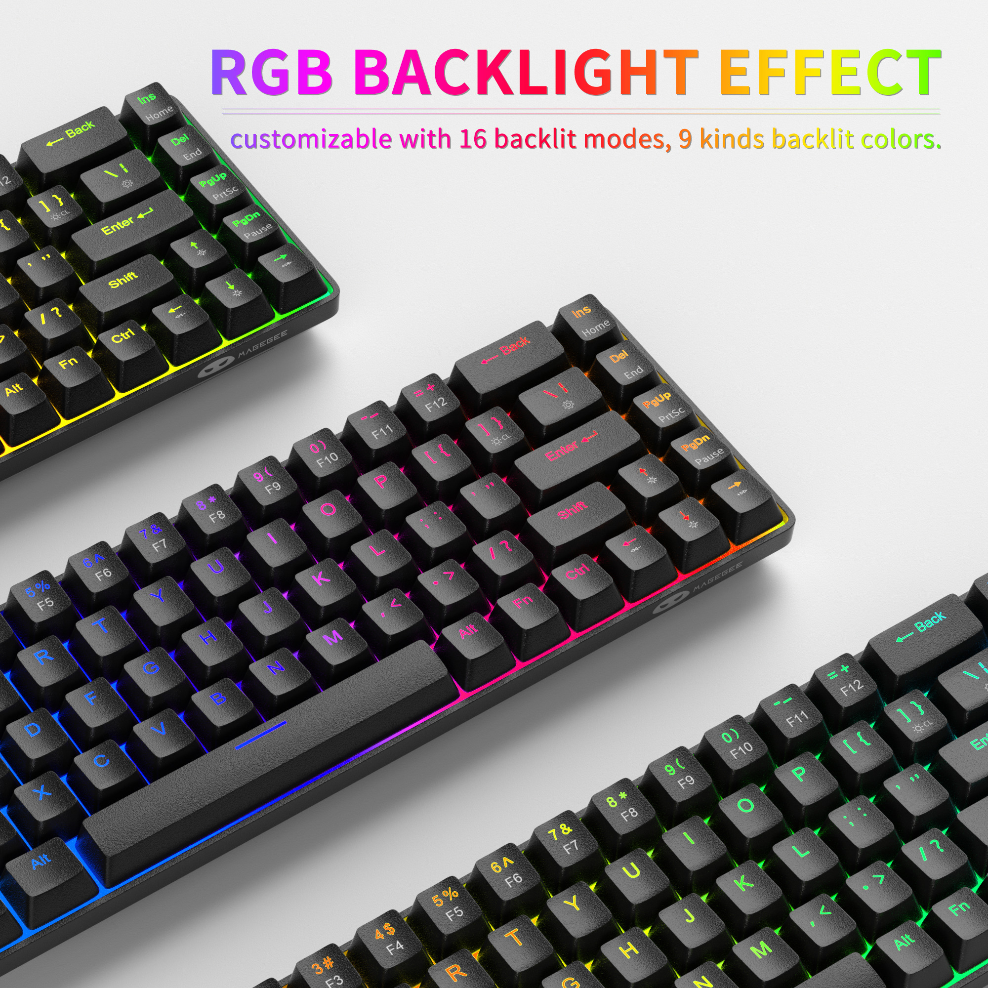 MageGee MK-BOX 68 Tuş RGB Hot-Swap Manyetik Kablolu Siyah Gaming Klavye