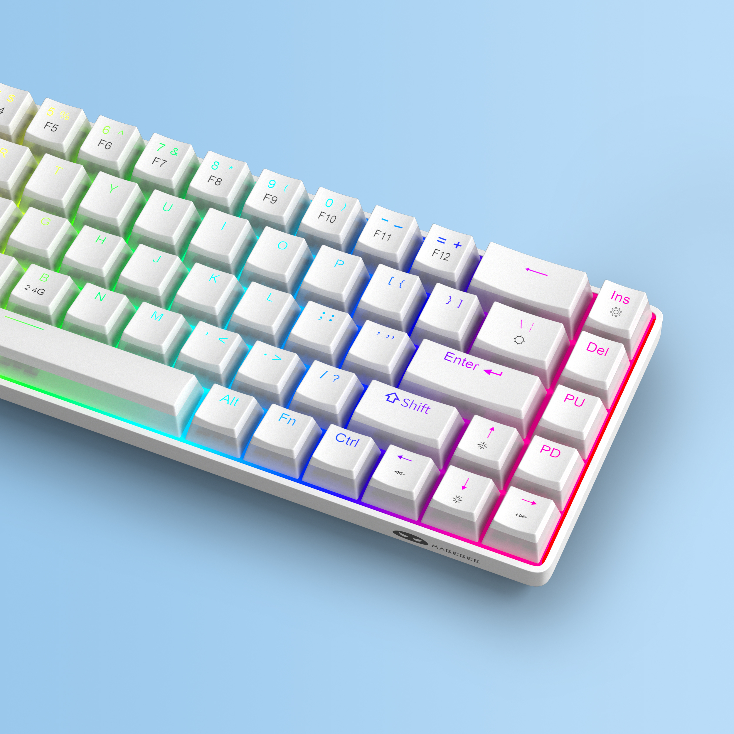 MageGee MK-BOX Pudding 68 Tuş RGB Red Switch Kablolu Beyaz Gaming Klavye