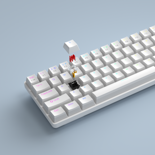 MageGee MK-BOX Pudding 68 Tuş RGB Red Switch Kablolu Beyaz Gaming Klavye