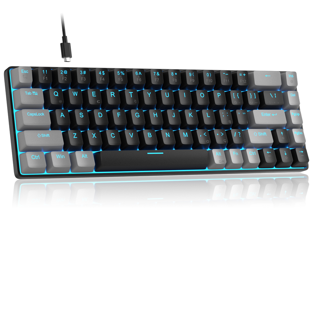 MageGee MK-BOX Mekanik 68 Tuş Kablolu Gri-Siyah Tek Renk Işıklı Gaming Klavye