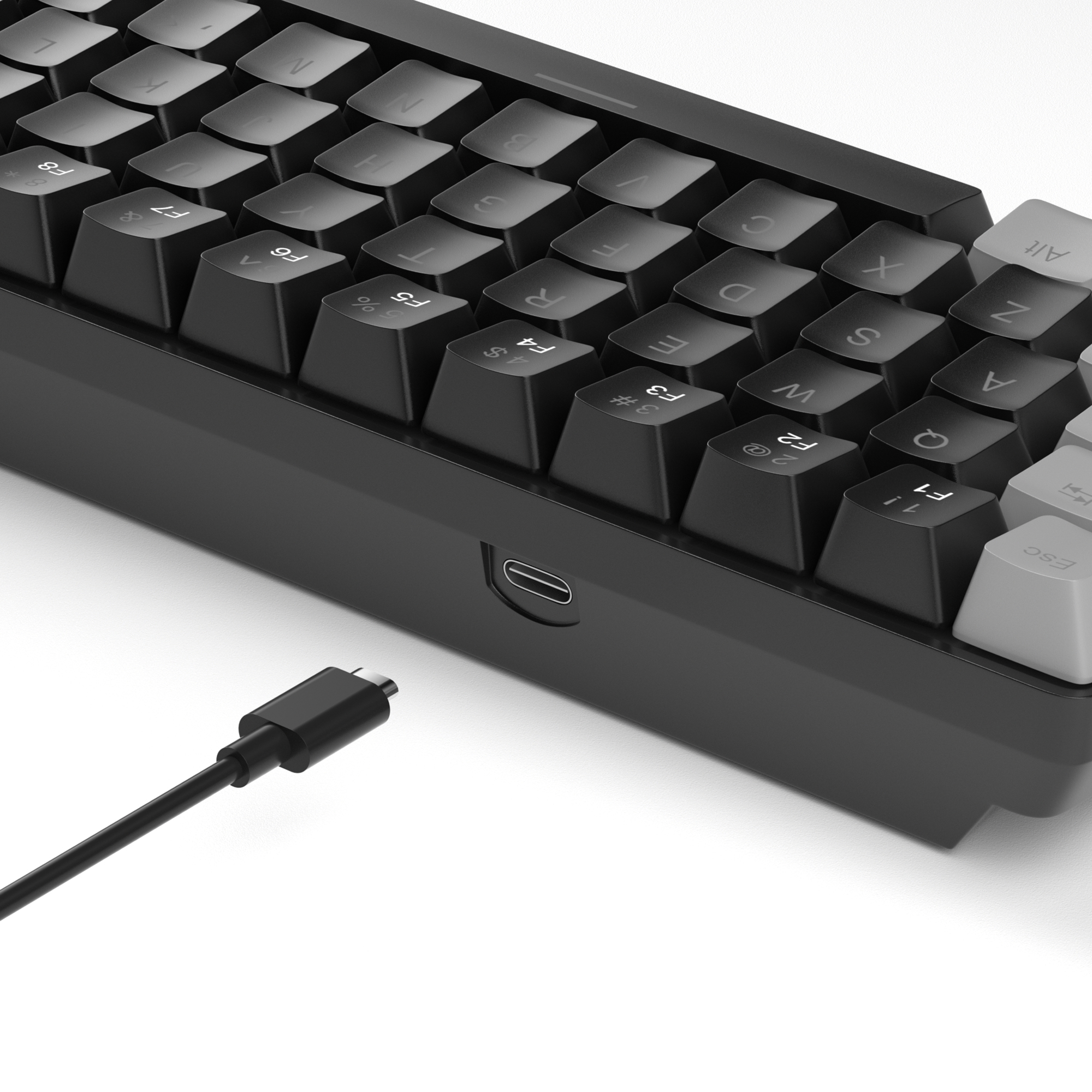 MageGee MK-BOX Mekanik 68 Tuş Kablolu Gri-Siyah Tek Renk Işıklı Gaming Klavye