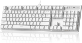 MageGee MK-STORM 104 Tuş Blue Switch Kablolu Tek Renk Işıklı Beyaz Gaming Klavye