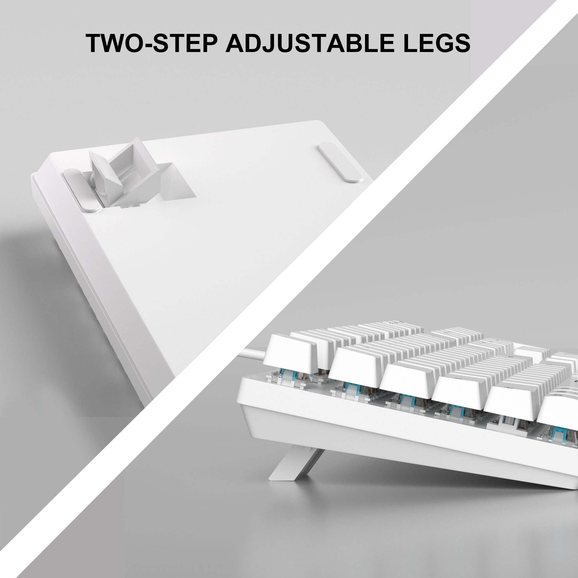 MageGee MK-STORM 104 Tuş Blue Switch Kablolu Tek Renk Işıklı Beyaz Gaming Klavye
