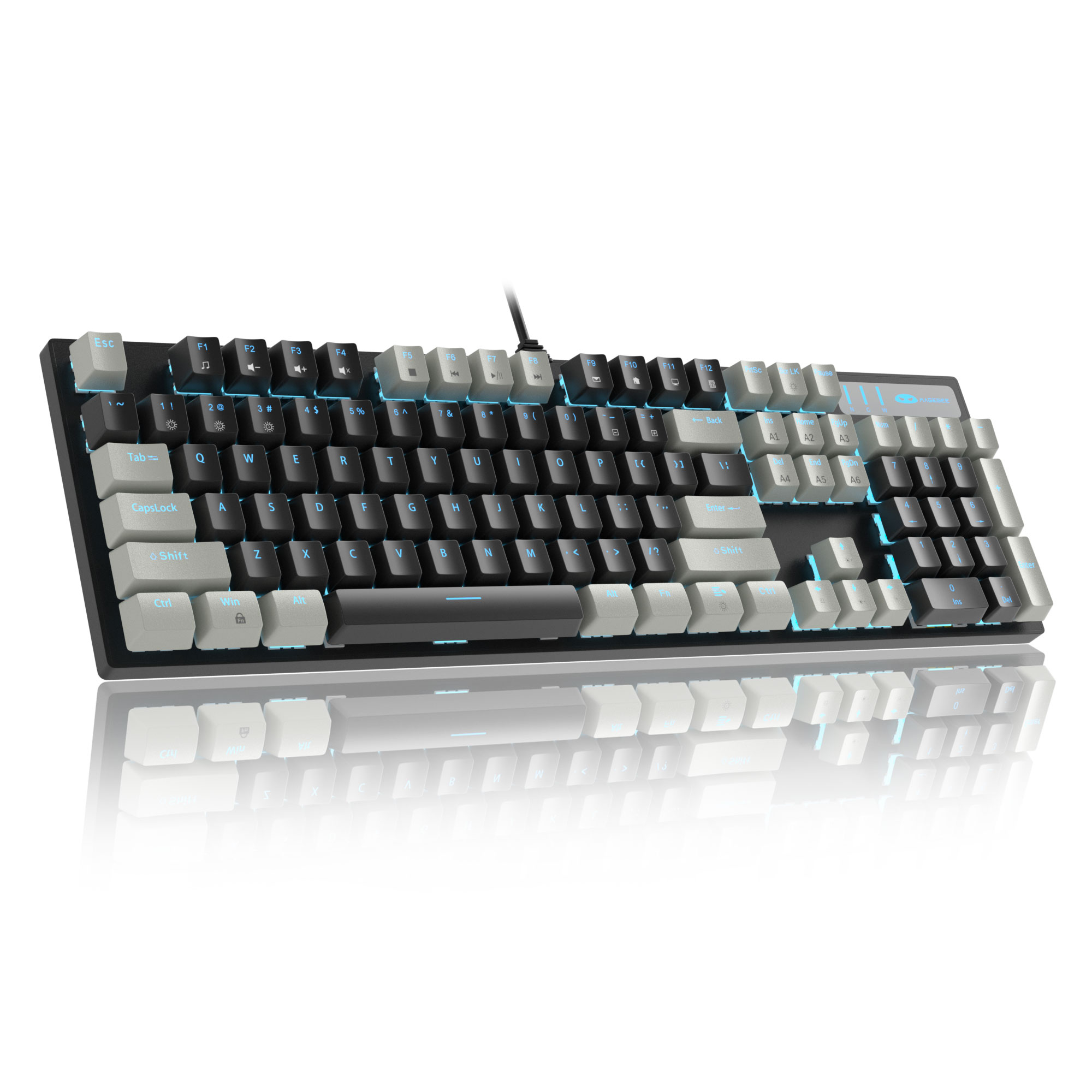 MageGee MK-STORM 104 Tuş Red Switch Kablolu Tek Renk Işıklı Gri-Siyah Gaming Klavye