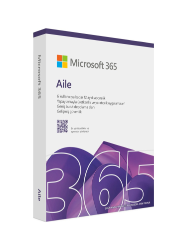 Microsoft Office 365 Aile EP2 - 36884 Türkçe Kutulu Ofis Yazılımı (6 Kullanıcı)-Orjinal Lisans