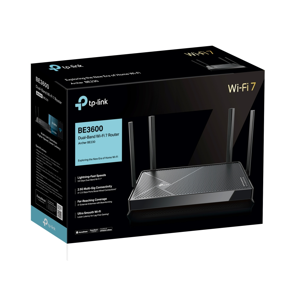 TP-Link Archer BE230 BE3600 Çift Bantlı Wi-Fi 7 Router