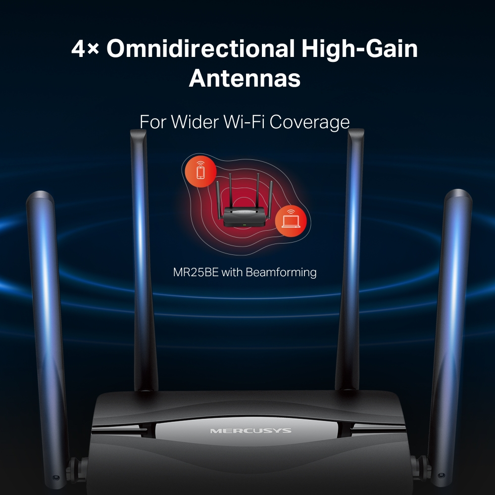 Mercusys MR25BE BE3600 Çift Bant Wi-Fi 7 Router