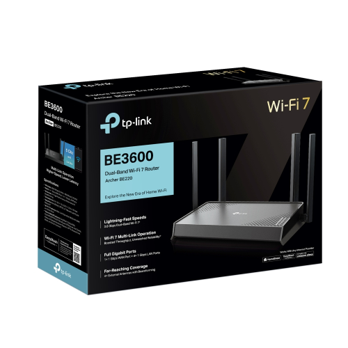 TP-Link Archer BE220 BE3600 Çift Bant Wi-Fi 7 Router