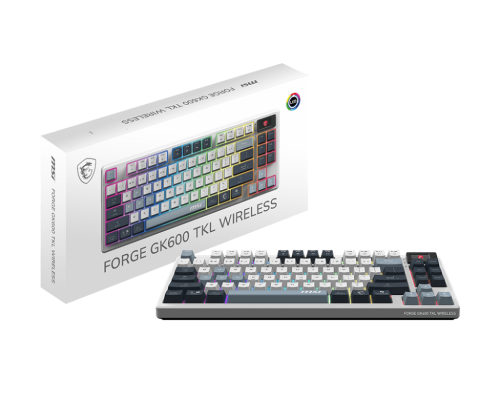 MSI FORGE GK600 TKL WIRELESS SKY TR RGB Mekanik Gaming (Oyuncu) Klavye