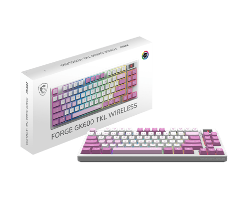 MSI FORGE GK600 TKL WIRELESS VIOLET TR RGB Mekanik Gaming (Oyuncu) Klavye