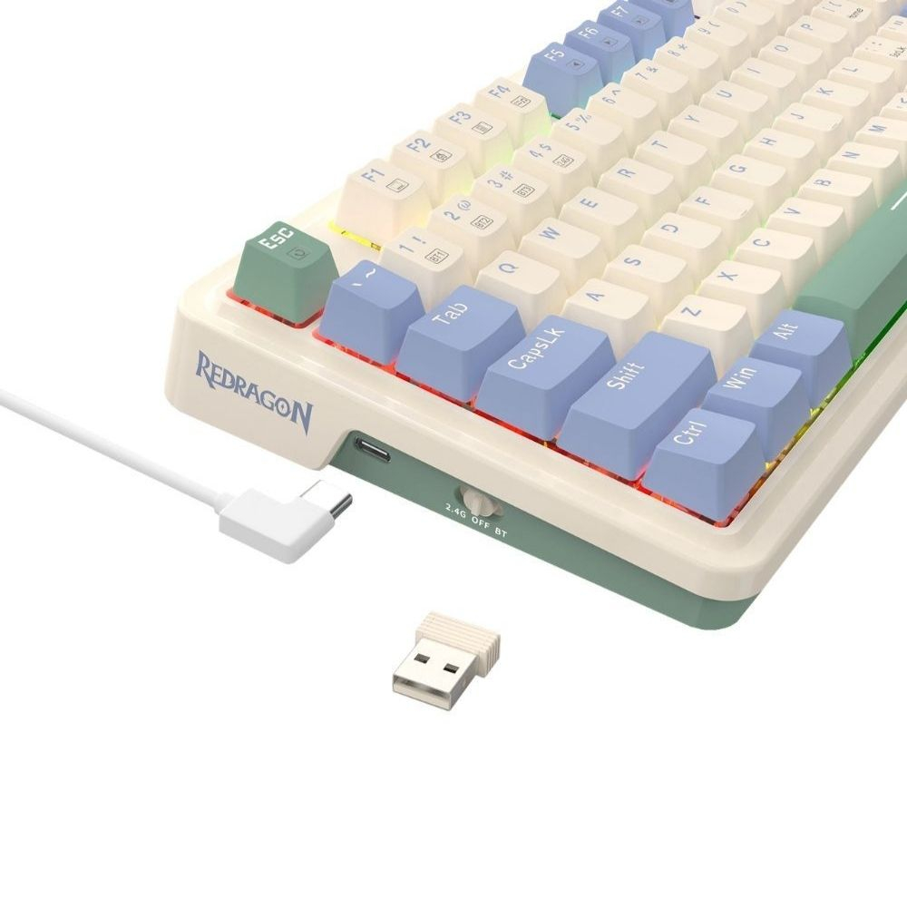 REDRAGON UCAL PRO K673CPG-RGB-PRO Beyaz Kablosuz Klavye