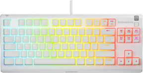 SteelSeries Apex 3 TKL TR Q RGB Membrane Kablolu Beyaz Gaming (Oyuncu) Klavye