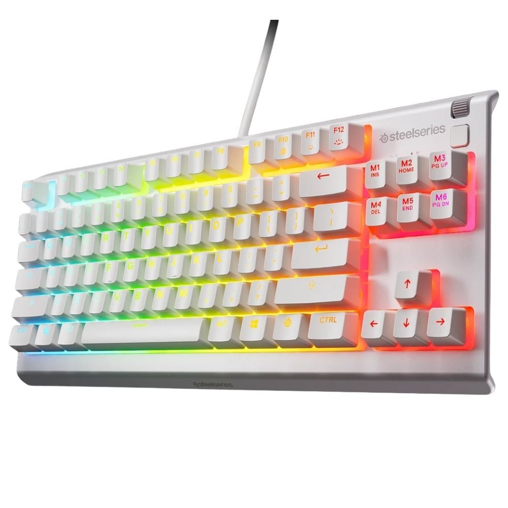 SteelSeries Apex 3 TKL TR Q RGB Membrane Kablolu Beyaz Gaming (Oyuncu) Klavye