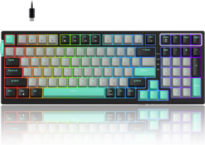 MageGee SKY98 99 Tuş Gasket RGB Hot-Swap Kablolu Siyah-Gri Gaming Klavye