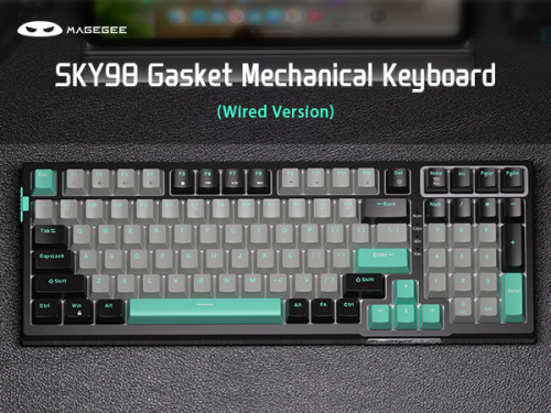 MageGee SKY98 99 Tuş Gasket RGB Hot-Swap Kablolu Siyah-Gri Gaming Klavye
