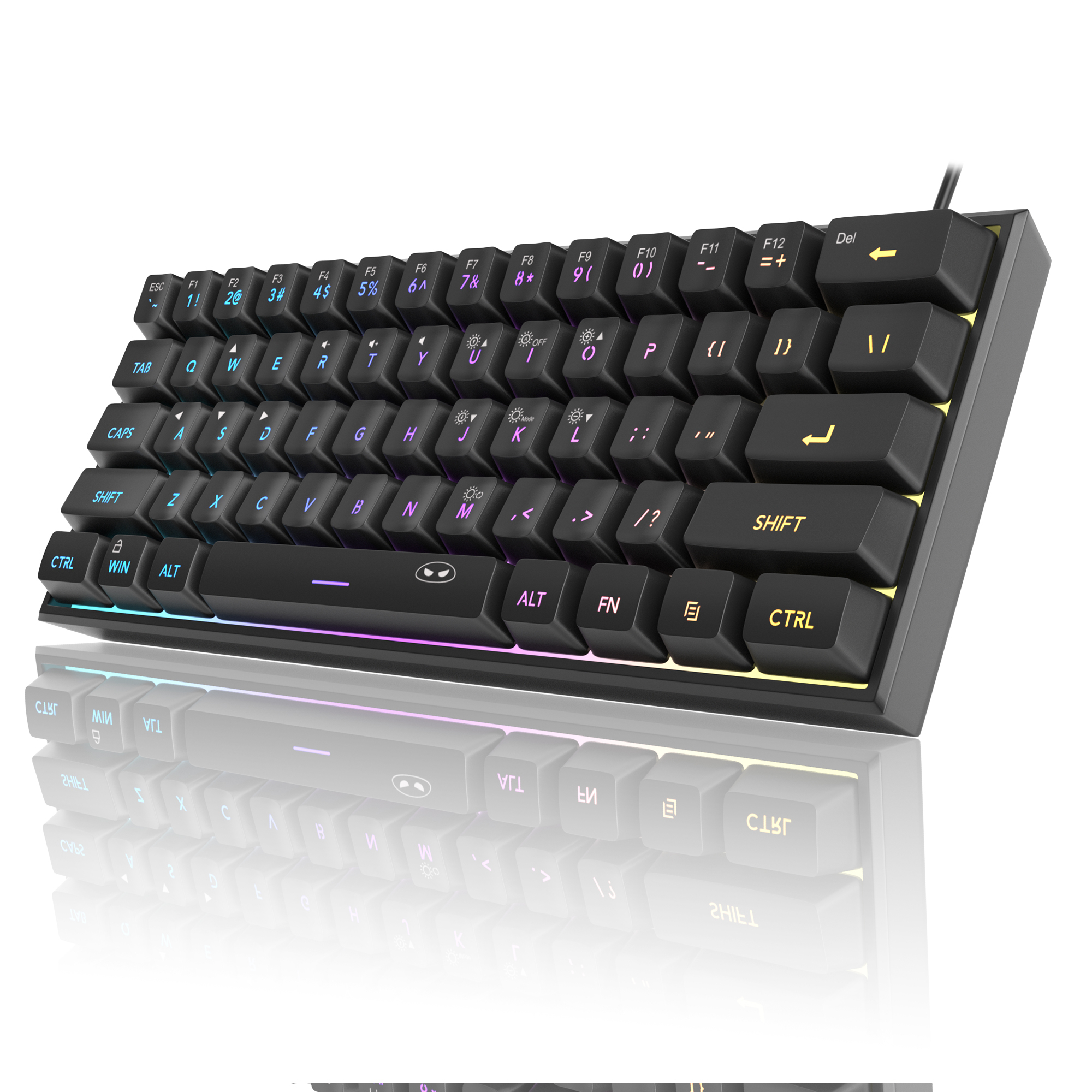 MageGee TS91 61 Tuş RGB Kablolu Siyah Membran Gaming Klavye