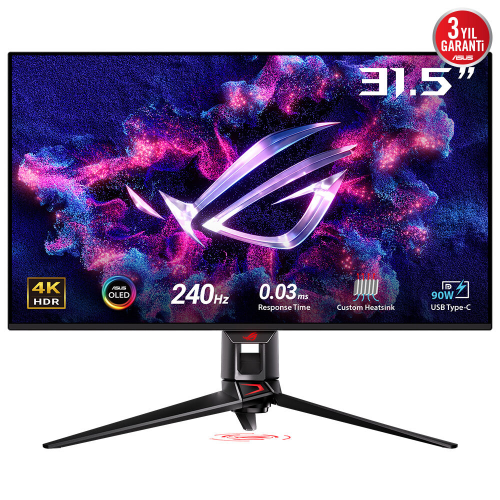  ASUS ROG Swift PG32UCDMZ 31.5″ 240Hz 0.03ms Eyecare 4K Utra HD  QD-OLED  Gaming (Oyuncu) Monitör 