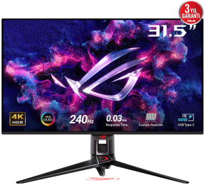  ASUS ROG Swift PG32UCDMZ 31.5″ 240Hz 0.03ms Eyecare 4K Utra HD  QD-OLED  Gaming (Oyuncu) Monitör 
