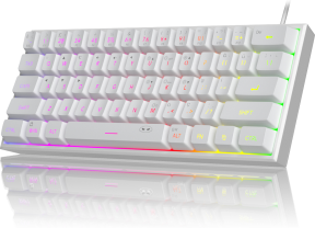 MageGee TS91 61 Tuş RGB Kablolu Beyaz Membran Gaming Klavye