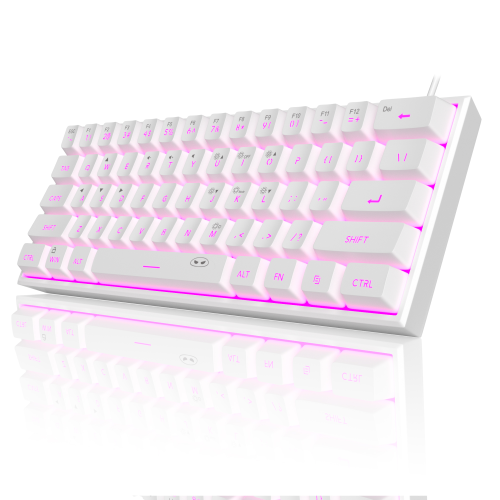 MageGee TS91 61 Tuş RGB Kablolu Beyaz Membran Gaming Klavye