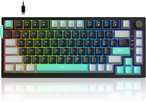 MageGee SKY81 83 Tuş Kablolu RGB Hot-Swap Gasket Gri-Siyah Gaming Klavye