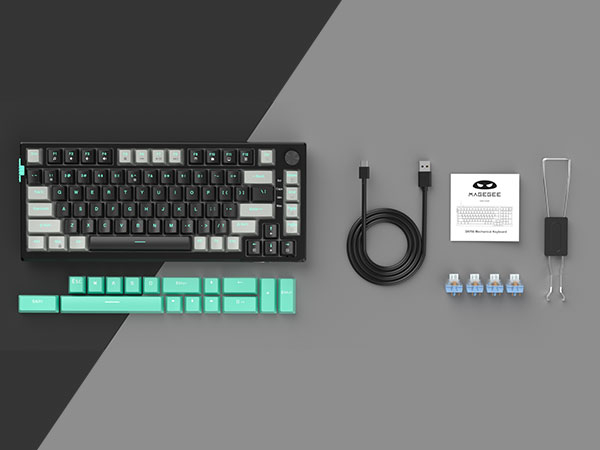 MageGee SKY81 83 Tuş Kablolu RGB Hot-Swap Gasket Gri-Siyah Gaming Klavye