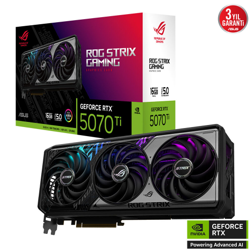 ASUS ROG STRIX GeForce RTX 5070TI 16GB ROG-STRIX-RTX5070TI-16G GDDR7 256Bit Gaming (Oyuncu) Ekran Kartı