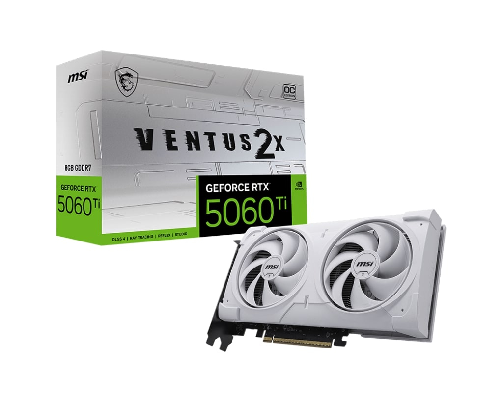 MSI GeForce RTX 5060TI 8GB VENTUS 2X OC WHITE PLUS GDDR7 128Bit DX12 Gaming (Oyuncu) Ekran Kartı