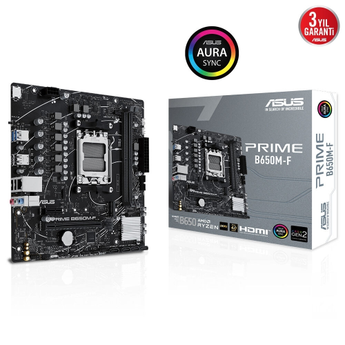 ASUS Prime B650M-F AMD B650 AM5 Soket DDR5 7200+(OC)MHz mATX Anakart