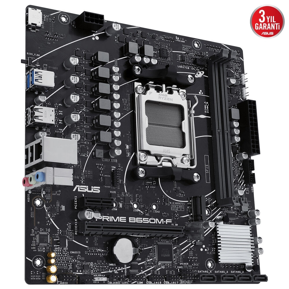 ASUS Prime B650M-F AMD B650 AM5 Soket DDR5 7200+(OC)MHz mATX Anakart