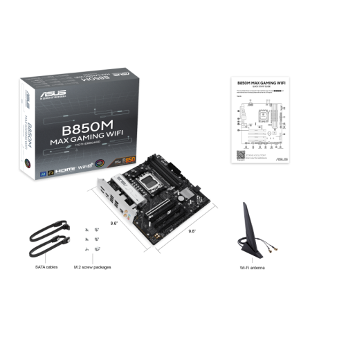 ASUS Prime B850M MAX GAMING WIFI AMD B850 AM5 Soket DDR5 8000+(OC)MHz mATX Gaming (Oyuncu) Anakart