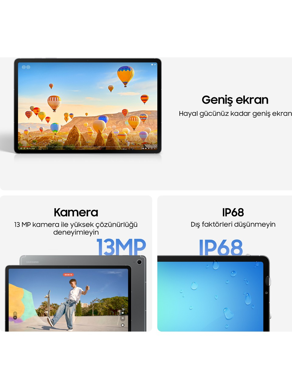 Samsung Galaxy Tab S10 FE SM-X520 8 GB 128 GB 10.9″ Gri Tablet