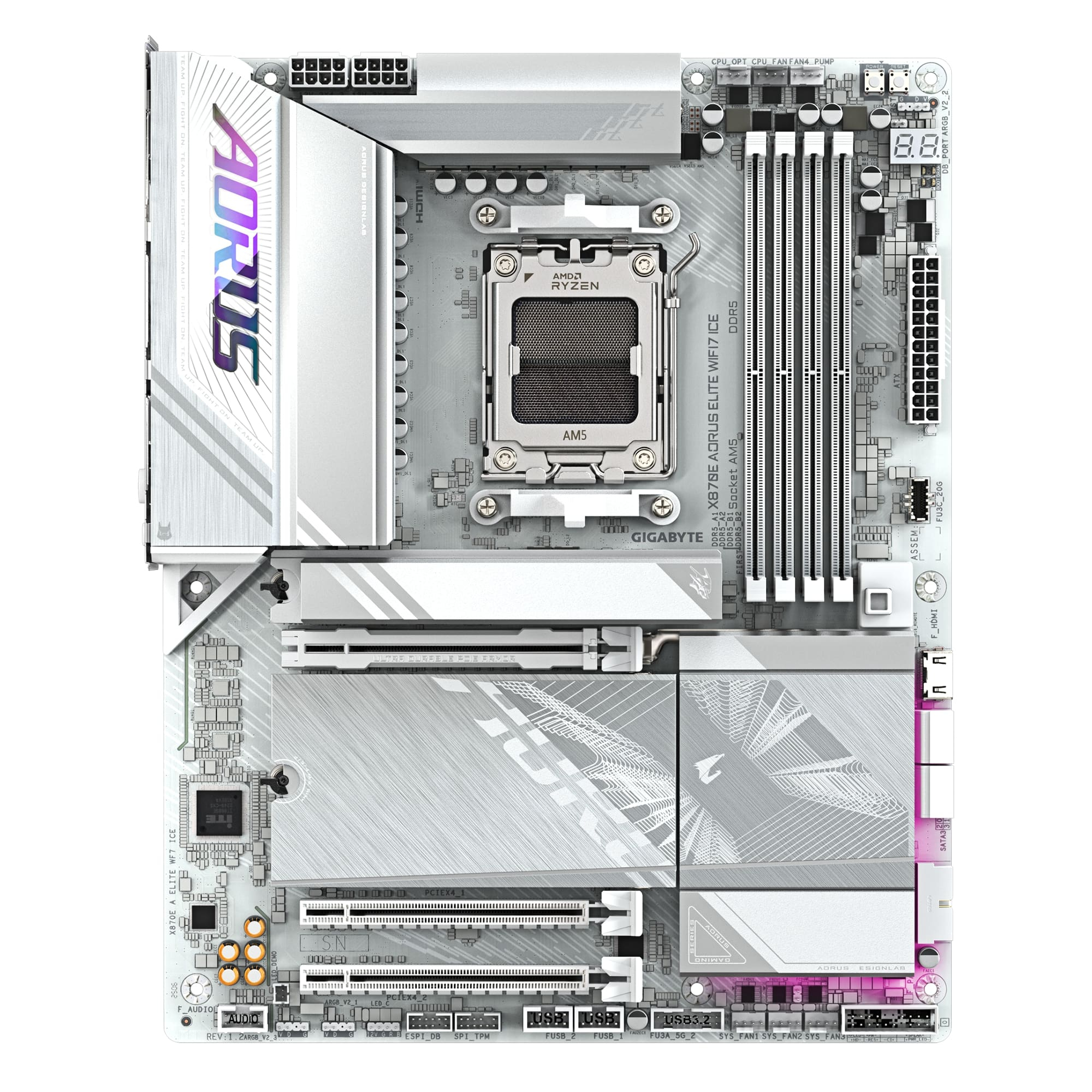 Gigabyte X870E AORUS ELITE WIFI7 ICE AM5 DDR5 8200MHz (OC) ATX Gaming (Oyuncu) Anakart