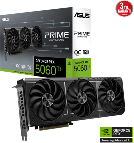 ASUS PRIME GeForce RTX 5060 Ti 16GB OC PRIME-RTX5060TI-O16G GDDR7 128Bit Gaming OC (Oyuncu) Ekran Kartı