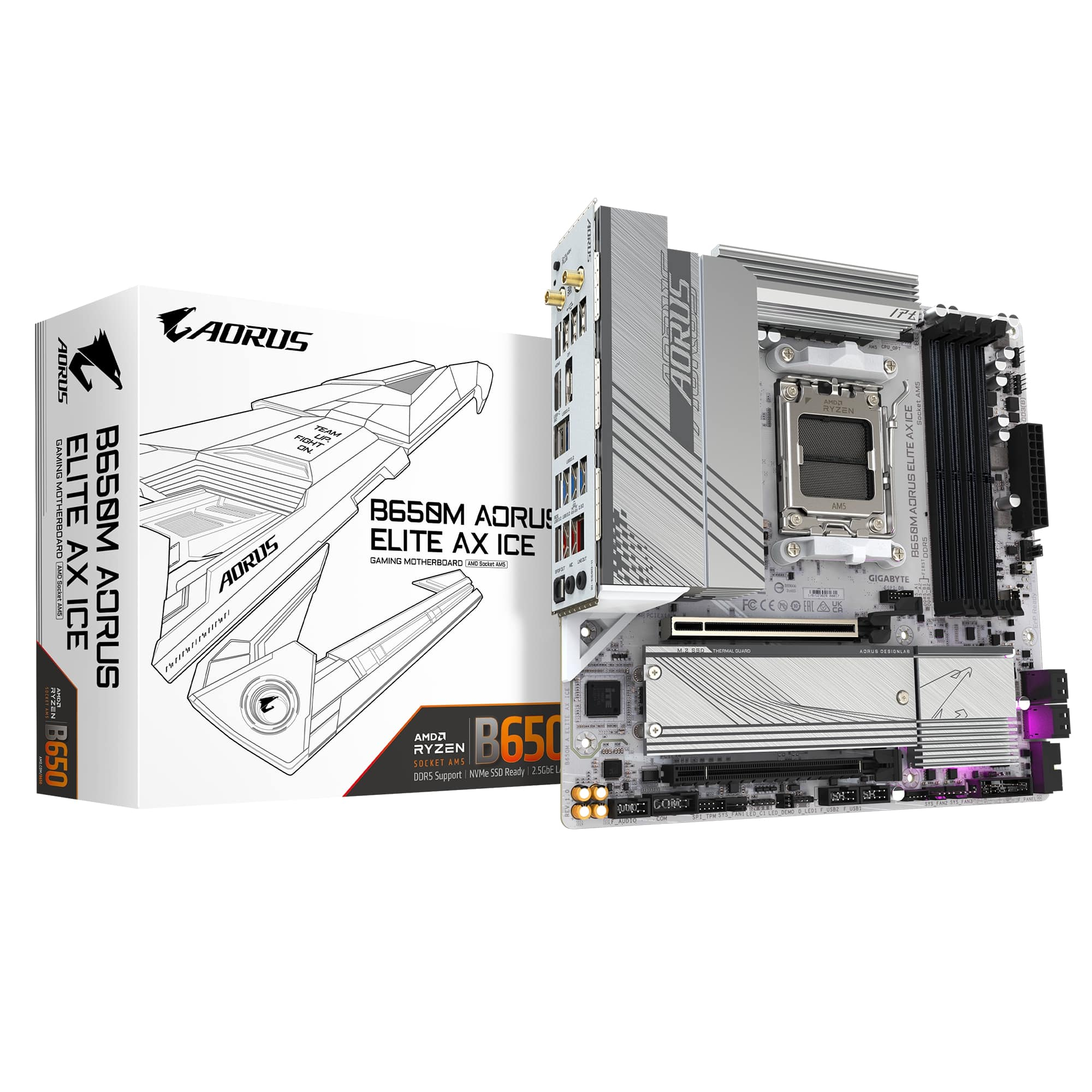 Gigabyte B650M AORUS ELITE AX ICE AM5 DDR5 8000MHz (OC) mATX Gaming (Oyuncu) Anakart
