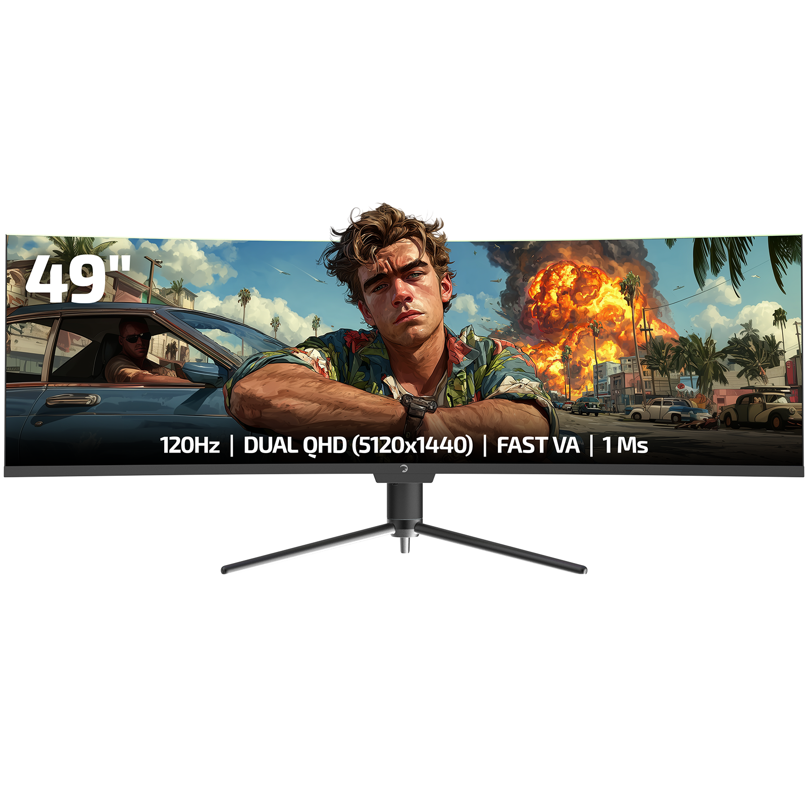 GamePower Kora DQ49 49″ 120Hz Dual QHD RGB Fast VA Curved Gaming Monitör