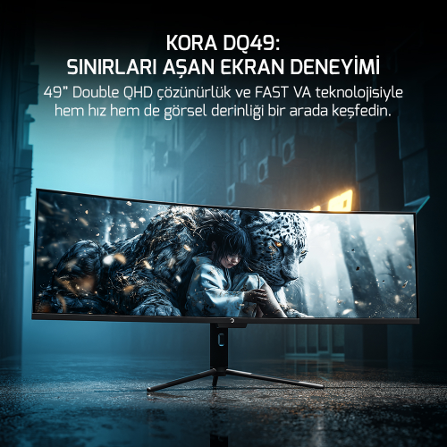 GamePower Kora DQ49 49″ 120Hz Dual QHD RGB Fast VA Curved Gaming Monitör
