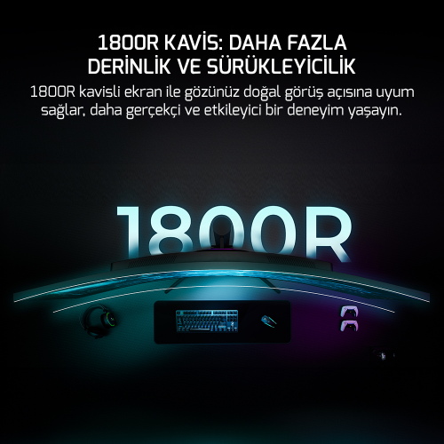 GamePower Kora DQ49 49″ 120Hz Dual QHD RGB Fast VA Curved Gaming Monitör