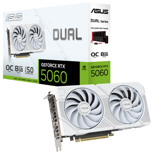 ASUS DUAL GeForce RTX 5060 8GB DUAL-RTX5060-O8G-WHITE GDDR7 128Bit DX12 Gaming (Oyuncu) Ekran Kartı