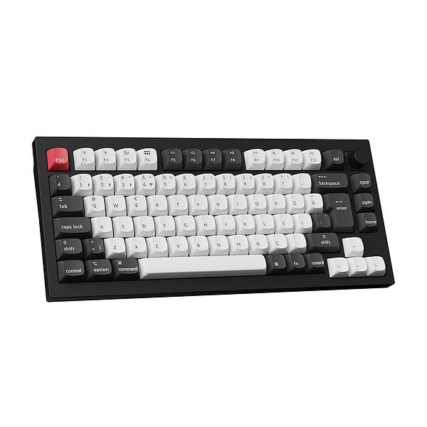 Keychron Q1 Hall Effect %75 RGB Manyetik Switch Kablosuz Hotswap Türkçe Mekanik Siyah Beyaz Gaming (Oyuncu) Klavye - Q1H-M1-TR